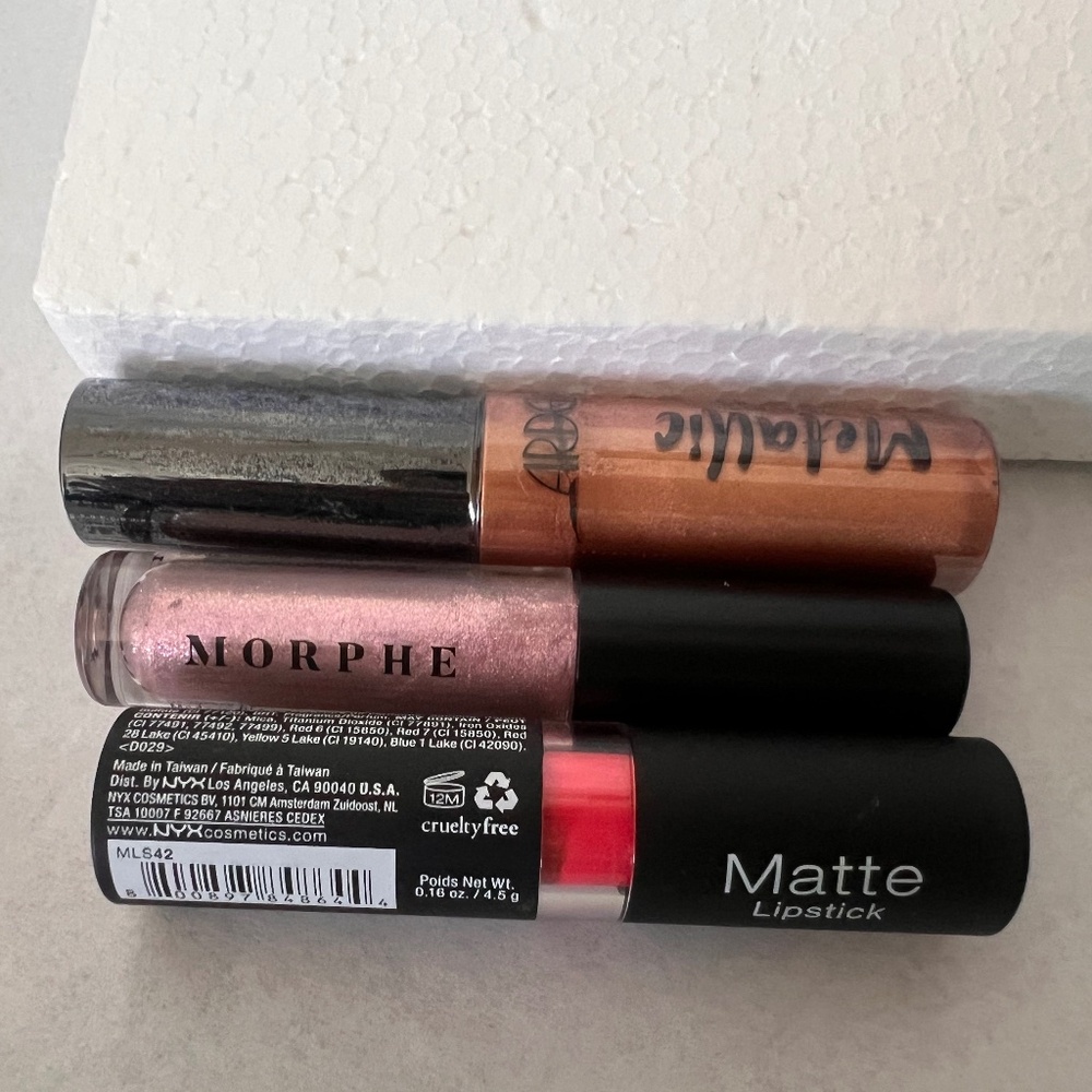 Lip Bundle- Lip Metallic , Lip Topper, NYX Lipstick